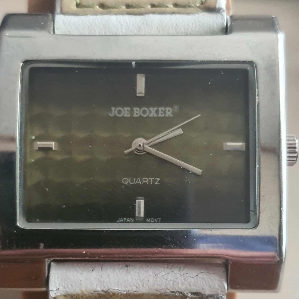 🦋10/$20🦋 Joe Boxer- Time Flies Silver/Green Leather Women's Watch